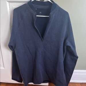 Adidas Blue Zip Up Sweater with Mock Turtleneck